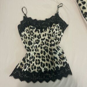 Eesome Black and White Fitted Camisole Top
